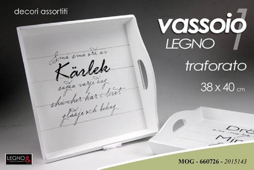 Vassoio legno traforato - legno,