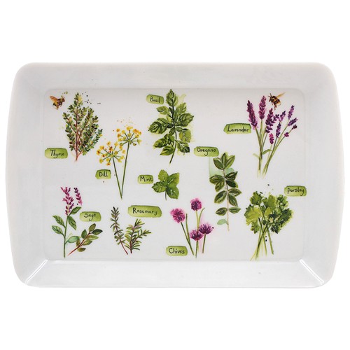 Small serving tray green herbs - small,
