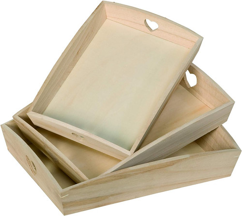 Set vassoio in legno - *,