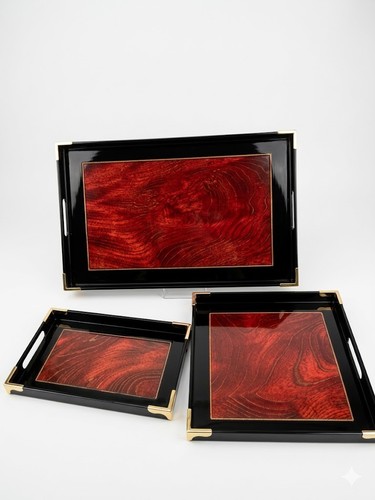 Set vassoi melamina vintage - 3,
